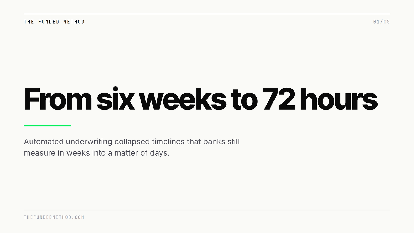 How business funding decisions went from six weeks to 72 hours