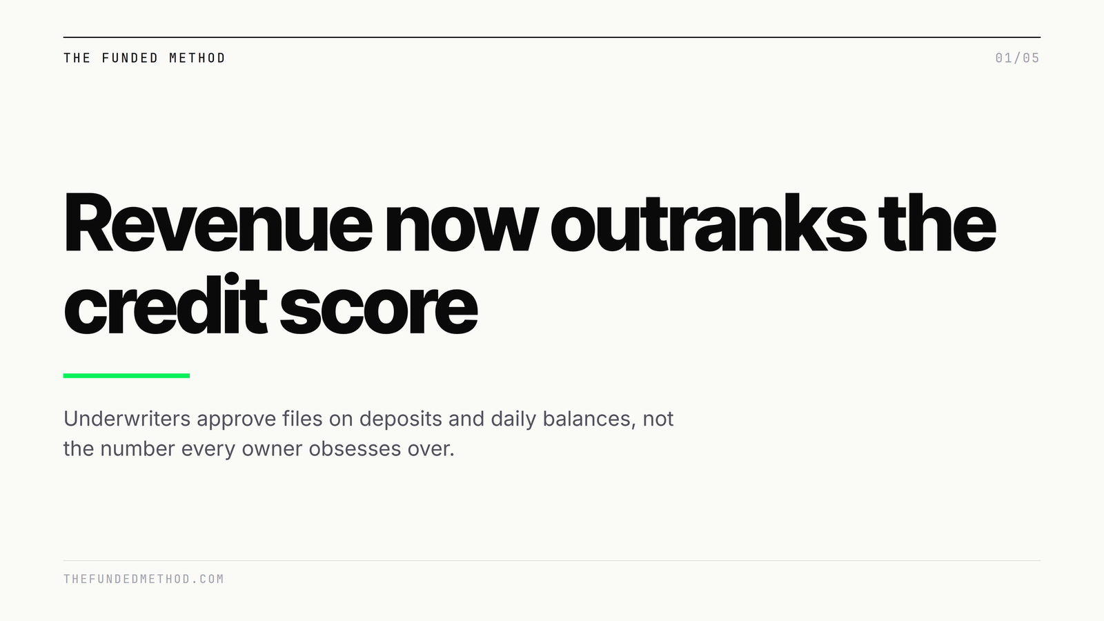 In alternative business funding, bank deposits now matter more than credit scores